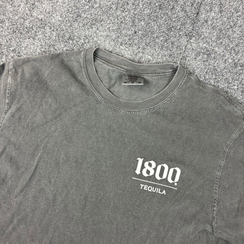 Comfort Colors 1800 Tequila T-Shirt Mens Medium Grey Graphic Short Sleeve Tee